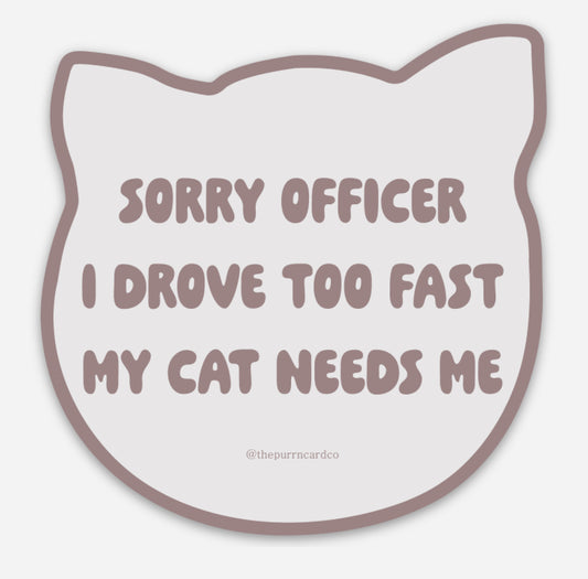 Sorry officer - sticker